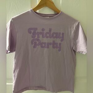 Zara Kids purple 'Friday Party' T-Shirt Size 11-12Y